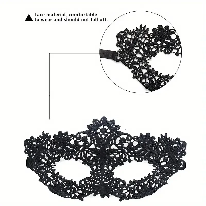 Couples Black Lace Masquerade Mask Set for Venetian Carnival Mardi Gras Halloween Theme Parties Costume Celebration Accessories
