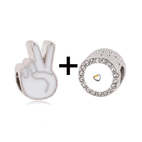New Design White Heart Charm Beads Pendant Fit European Style Brand Bracelets Necklaces For Women Jewelry Making