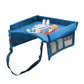 Tavolino Attività 3-in-1 per Bambini, Pieghevole con Supporto per Tablet, Tasca a Rete e Organizer, Tavolo Portatile per Apprendimento e Gioco per Casa