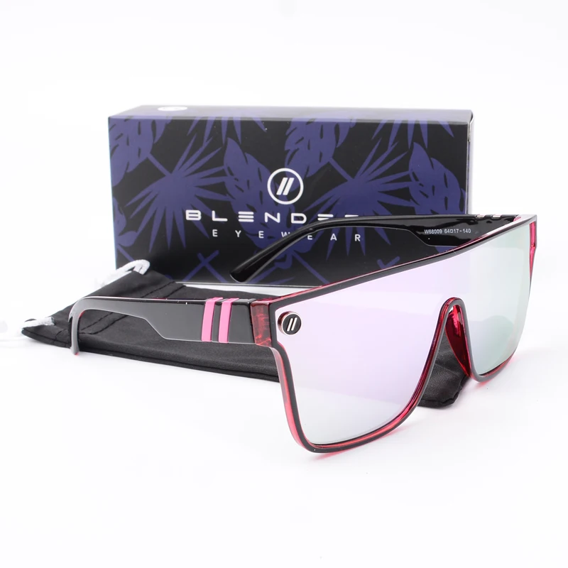 Mixed Blue Mirror Sunglasses Men's Polarized UV Lens Glasses Retro Fashion Square Blender Men's Sunglasses 68009: with box 4