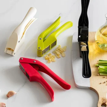 2 In 1 Multifunctional Garlic Press Garlic Slicer Manual Pull Type Garlic Punch Garlic Crusher Kitchen Gadget Accessories