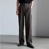 Men's Luxury Draped Baggy Suit Pants Casual Button-down Solid Color Straight Premium Elegant Dress Pants 2024 New 1