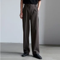 Men's Luxury Draped Baggy Suit Pants Casual Button-down Solid Color Straight Premium Elegant Dress Pants 2024 New 1