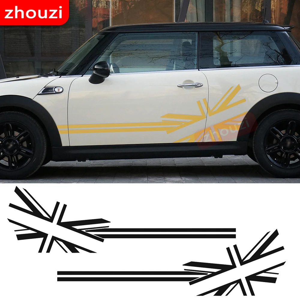 

2pcs Union Jack Flag Side Stripes Door Side Decal Stickers for BMW MINI Cooper S Countryman R60 F60 F55 F56 R56 Paceman R61 R50