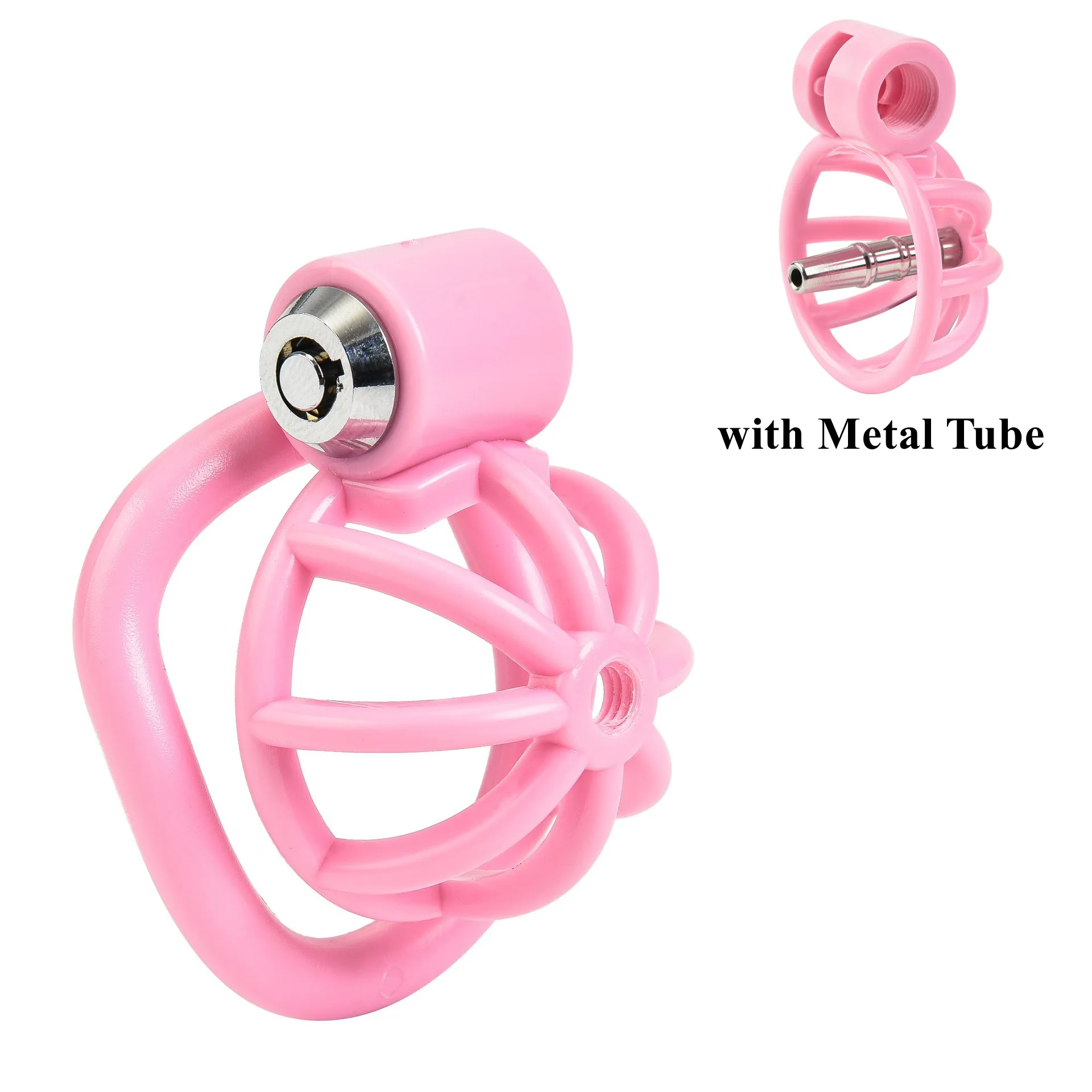Pink Male Penis Chastity Cage Set Small Bird Chastity Belt 5 Size Cock Rings Metal Tube Penis Bondage Slave Man Sex Toy penis chastity cage chastity lock sex toy chastity cage accessory penis cock ring male female sex toy