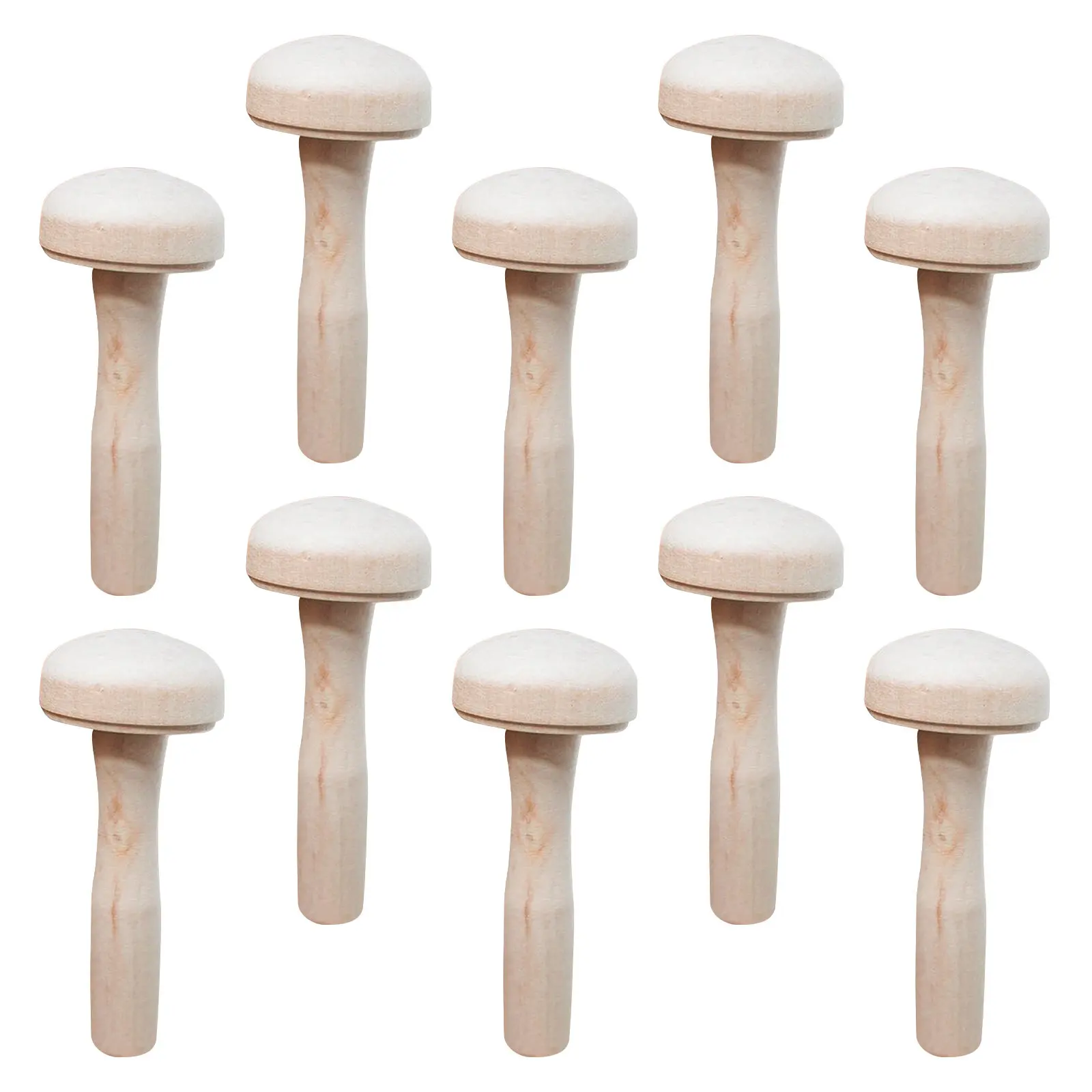 10Pcs 어린이 나무 버섯 인쇄 도구 독특한 모양 안전 재료 잉크 문지르는 롤러 그림 용품 교육용