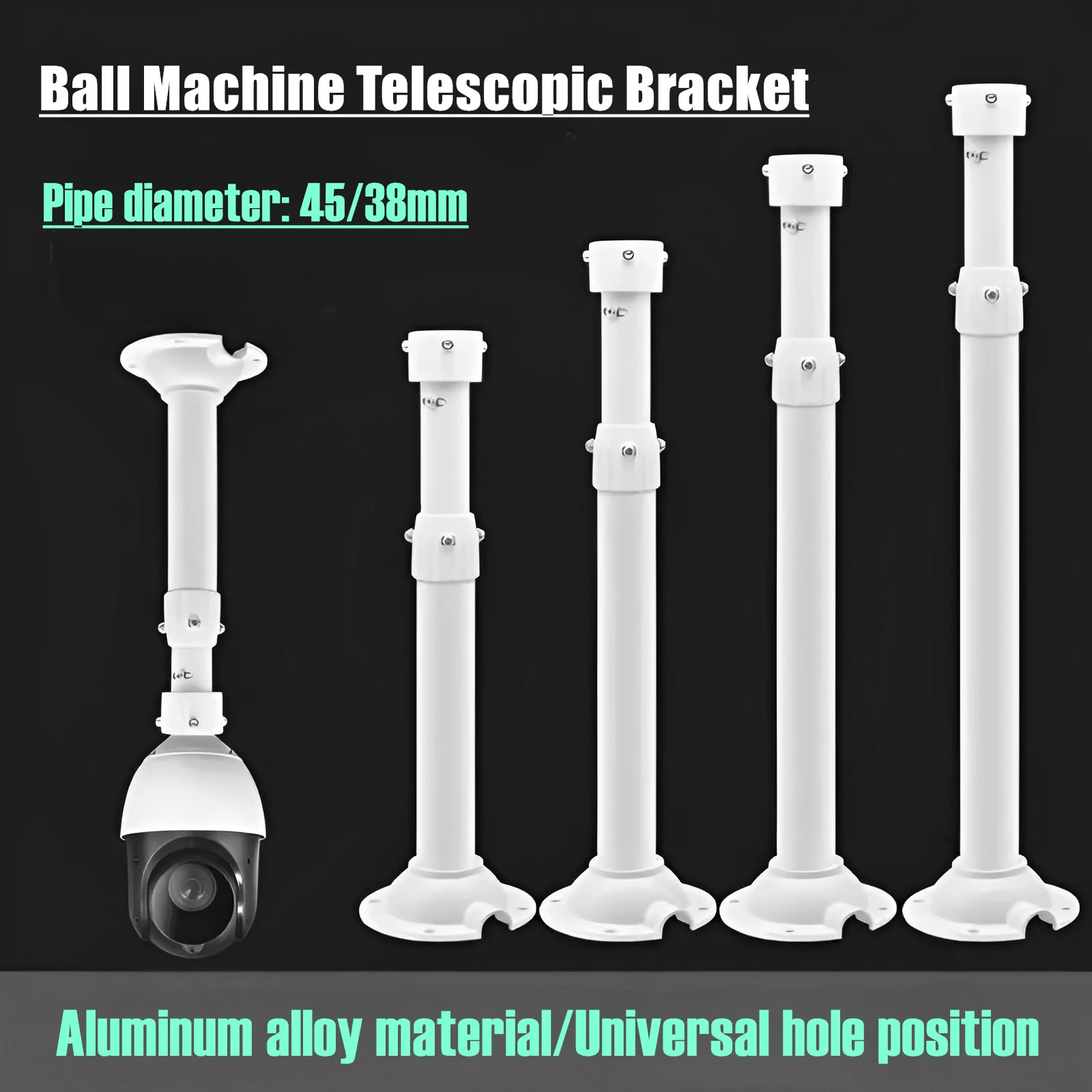 

30-60cm 60-120cm Lengthened High Speed Dome Security Camera Ceiling Mount Bracket Aluminum Alloy Ball Machine Telescopic Support