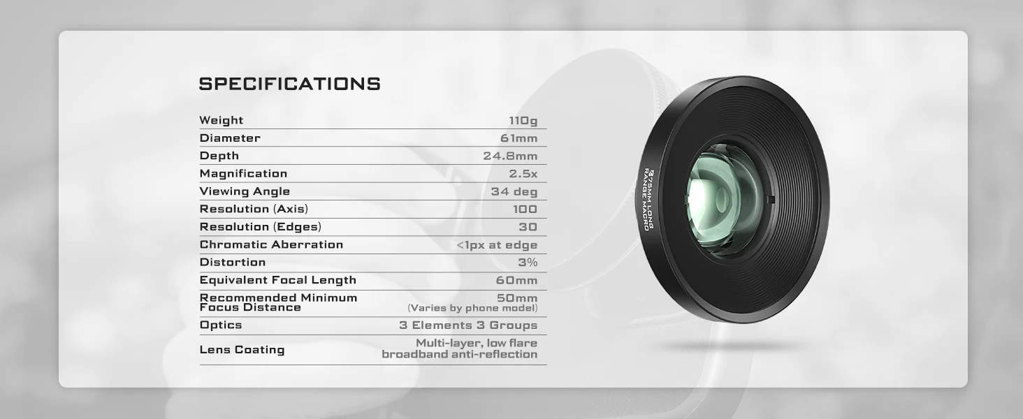 Samsung F-Mount Phone case Photography Kit Long Range Macro Lens and 1.7x Teleph
