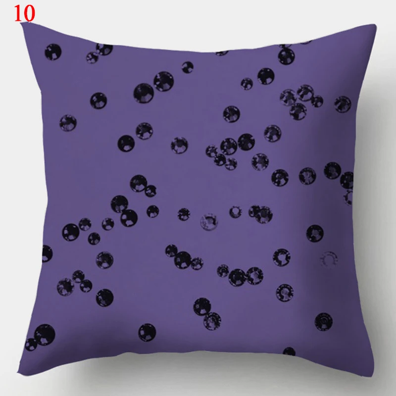 45x45cm Purple Geometric Print Pillow Covers Decorative Square Cushion Cover Polyester Throw Pillow Case for Home Sofa Decor 