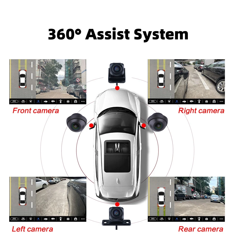 câmera pano para universal 360 jogador estéreo de rádio do carro