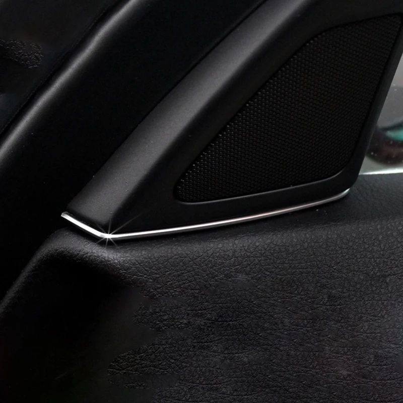 2Pcs Door Tweeter Slot Plug Stickers for F10 F11-BMW 5 Series 2011-2013 ABS Chrome Door Speakers Frame