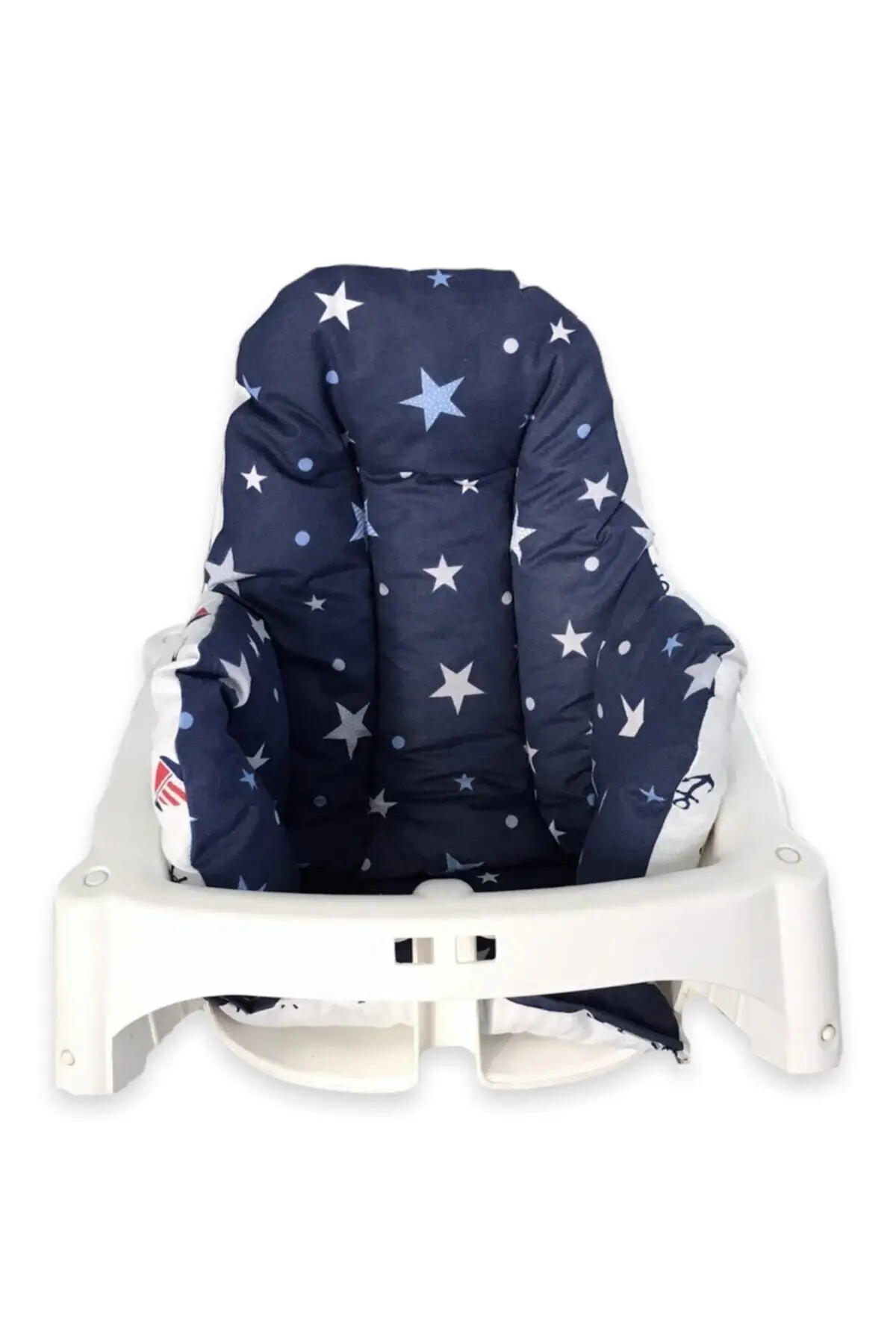 100 cotton Baby Child High Chair Cushion Denizci Navy Blue Star
