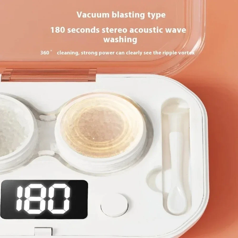 Ultrasonic Contact Lens Deep Cleaning Device with One-Click Activation