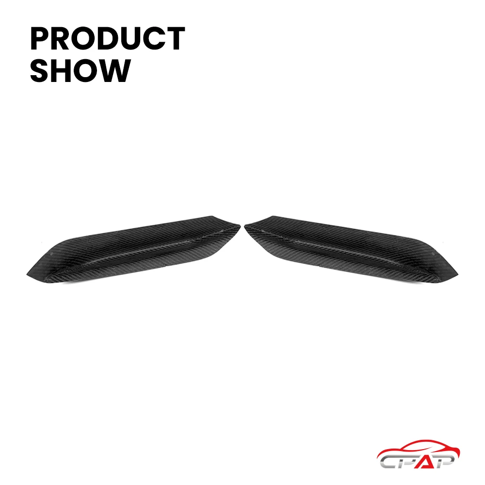 BMW M3 F80 M4 F82 F83 MP 스타일 2014-2020용 리얼 드라이 카본 파이버 자동차 프론트 어퍼 스플리터 트림 2개/세트