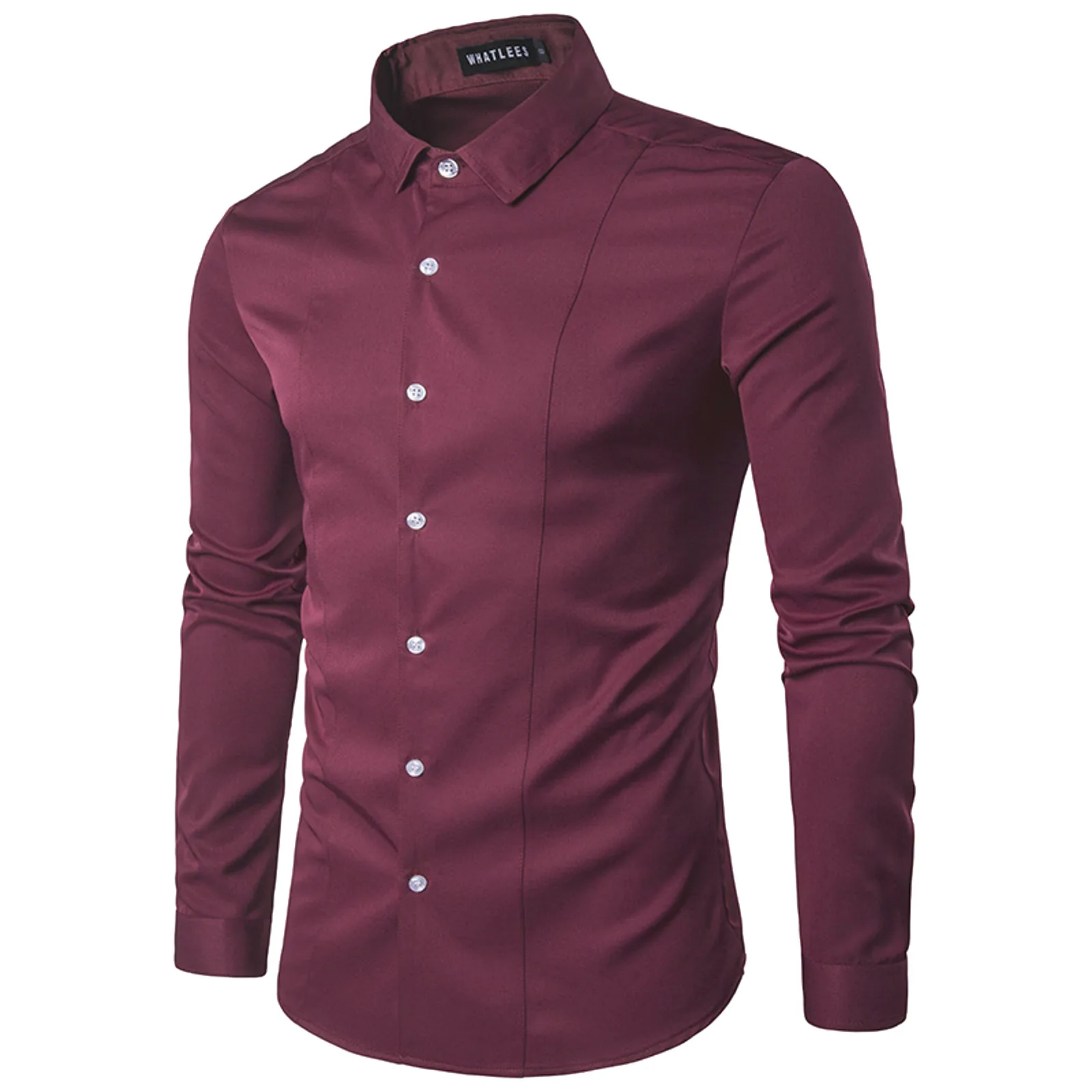 MensTopQualityDressShirts2023FashionNewSlimFitLongSleeve