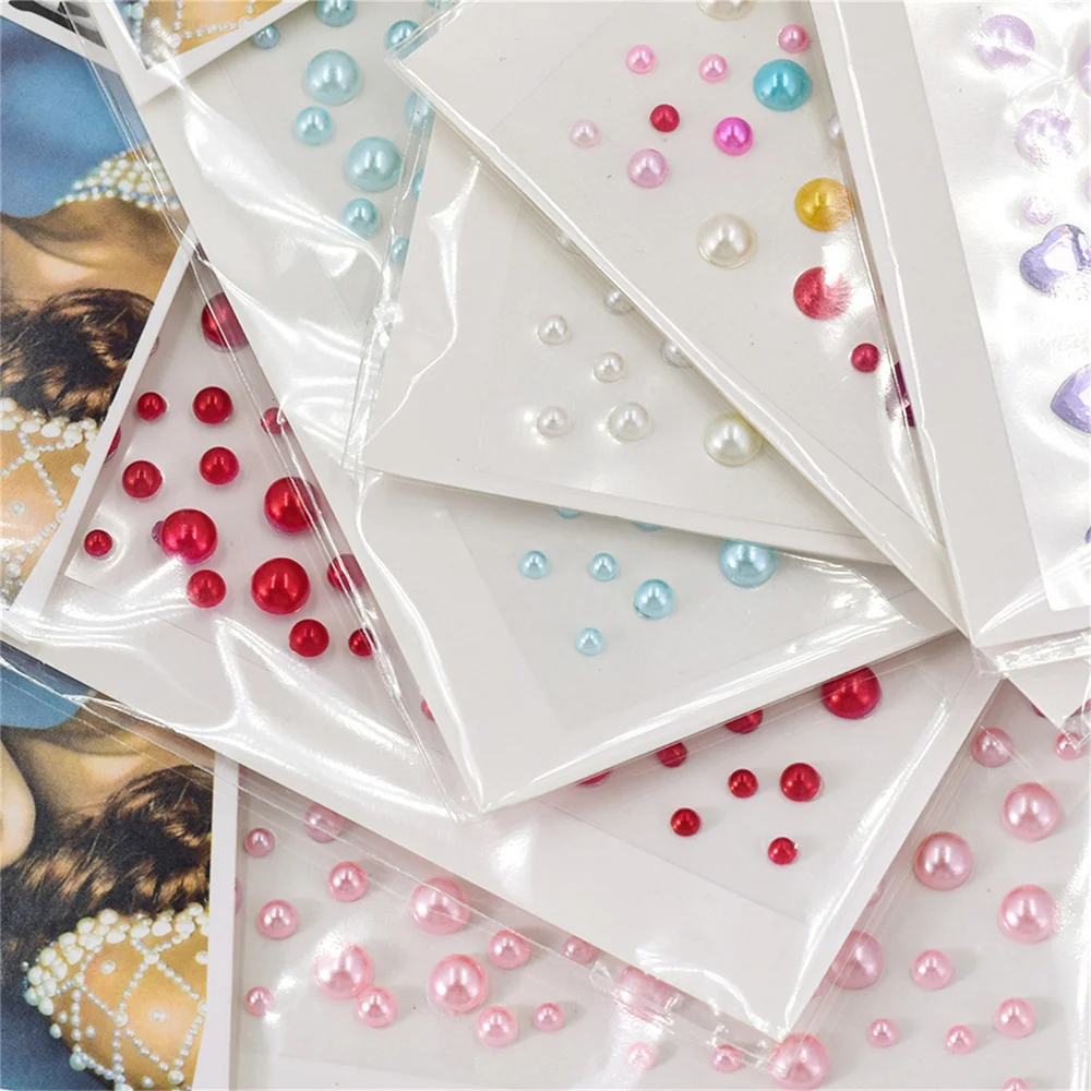 Rhinestone Stickers The Shape Of Heart and Round Gems Crafts