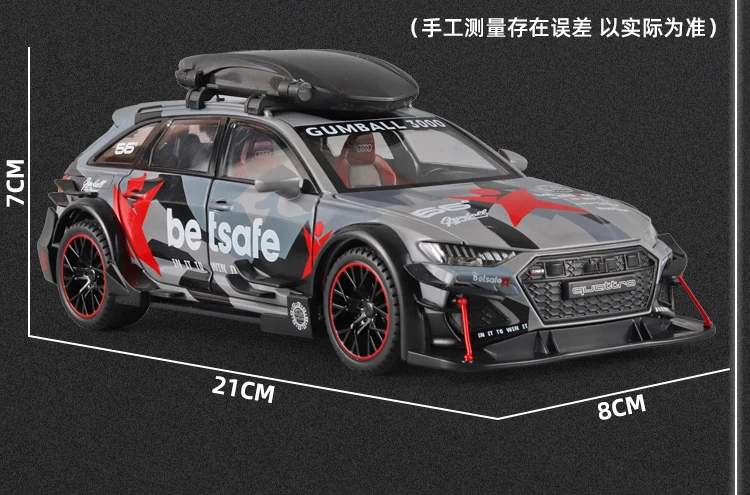 1:24 Audi Rs6 Sports Diecast Model Car Lights Sounds