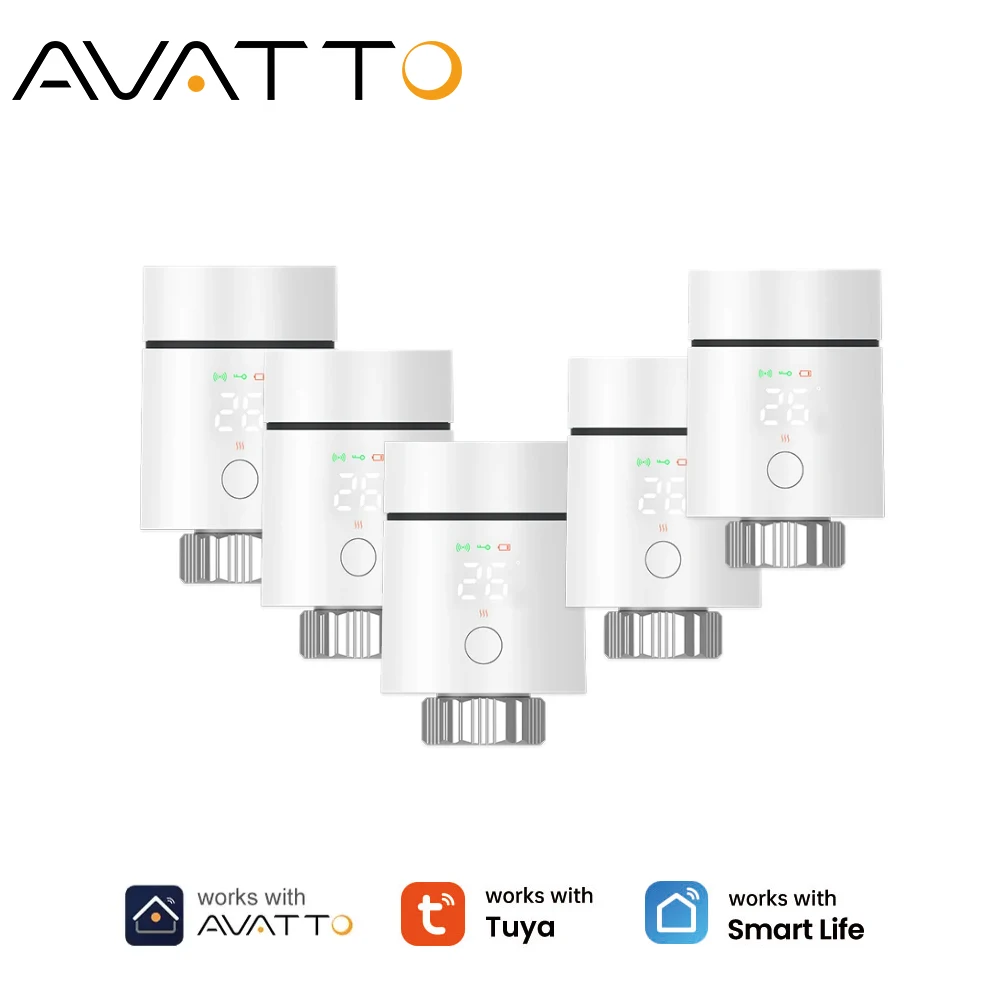 AVATTO ZigBee 3.0 Thermostat Radiator Valve Smart TRV Thermostatic Valve Temperature Controller Support Alexa Google Home