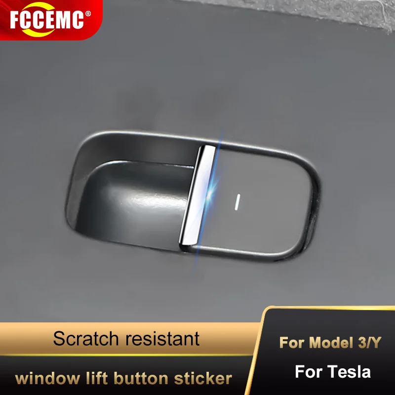 

Tplus Car Button Anti-Scratch Sticker Protective Film For Tesla Model 3 2021 / Model Y 2021 Window Lift Switch ABS Accessories