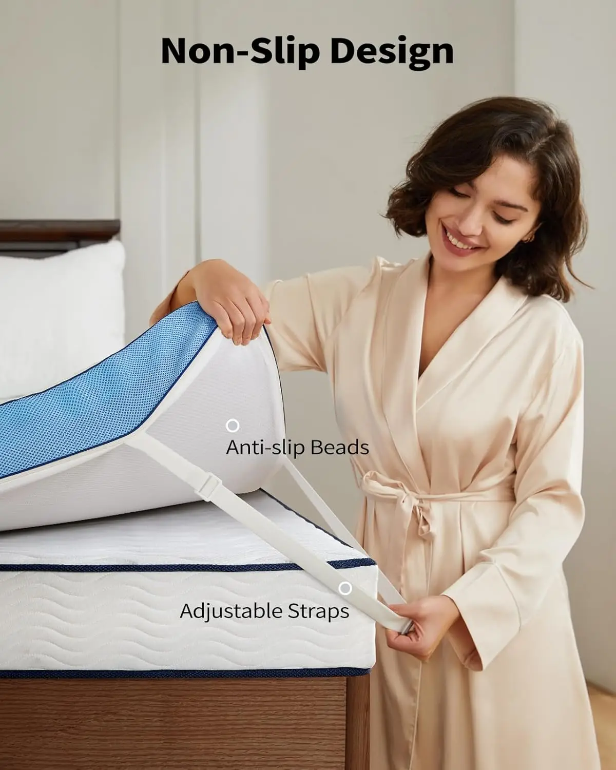 3 Inch Firm Mattress Topper , Cooling Gel-Infused Memory Foam Bed Topper for Pain Relief, High-Density Mattress Pad