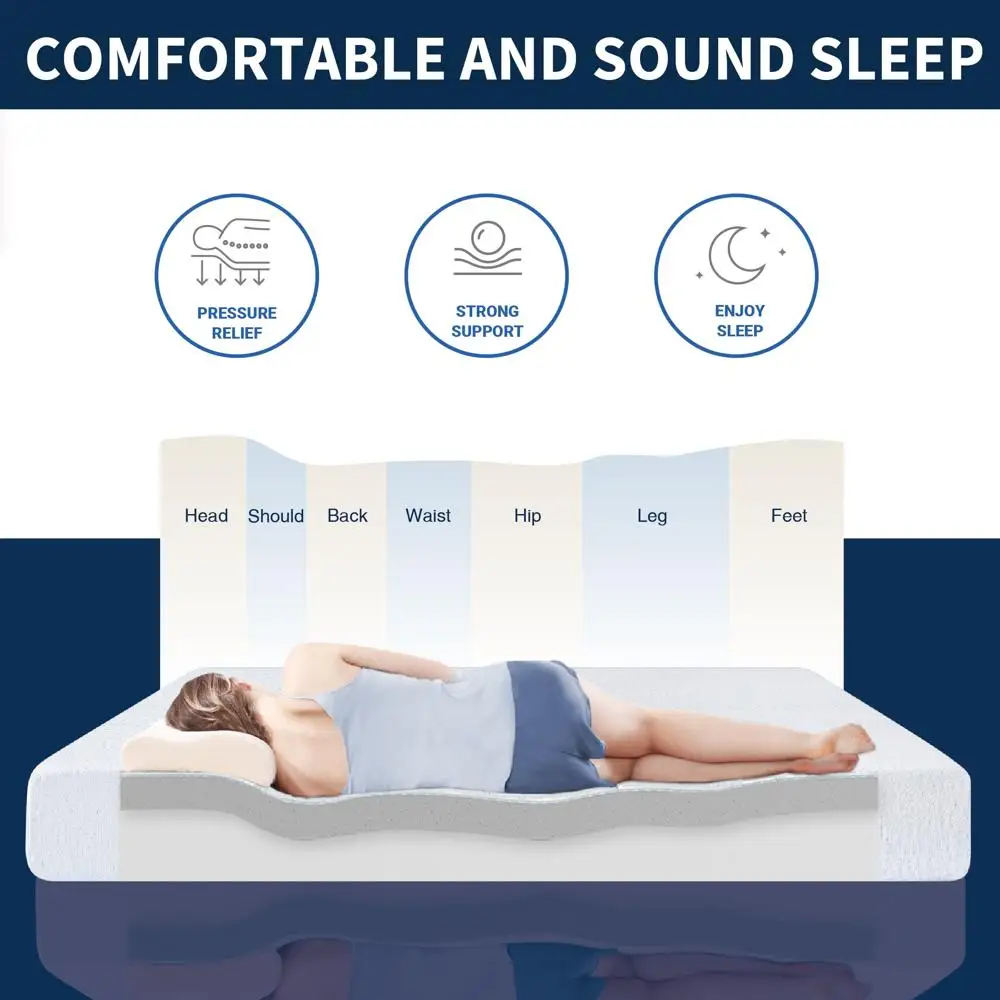 Essence Sleep Full Size Memory Foam Mattress 6 Inch Thickness Motion Isolation Durable Cover Medium Firmness Comfortable Support 4