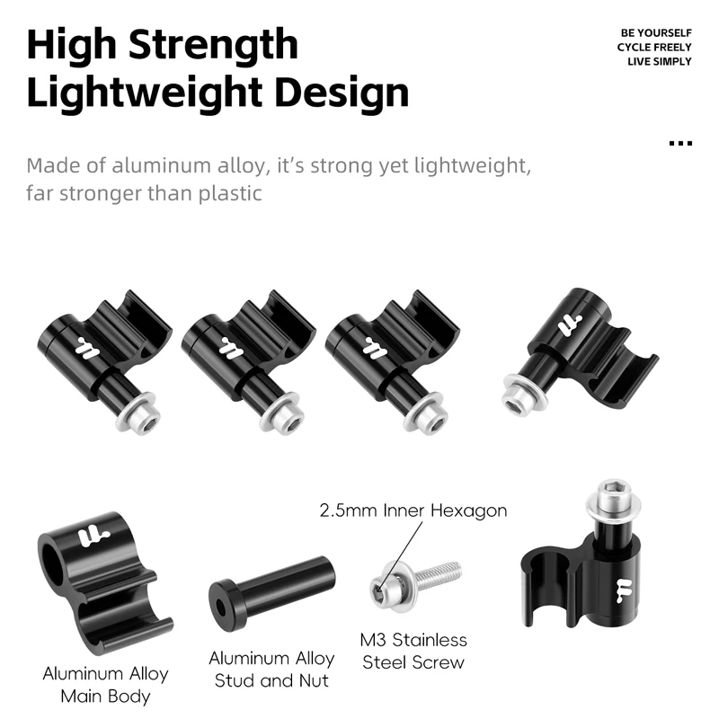 WEST BIKING Bicycle Wire-mount Converter Bicycle Fixed Guide Buckle Aluminum Alloy Wire Connector Bicycle Shift Cable Clamp