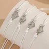 Bracelets lumineux en forme de cœur, cordon ciré tissé à la main, brillant dans le noir, bijoux faits à la main pour amis, cadeau, 1/4 pièces