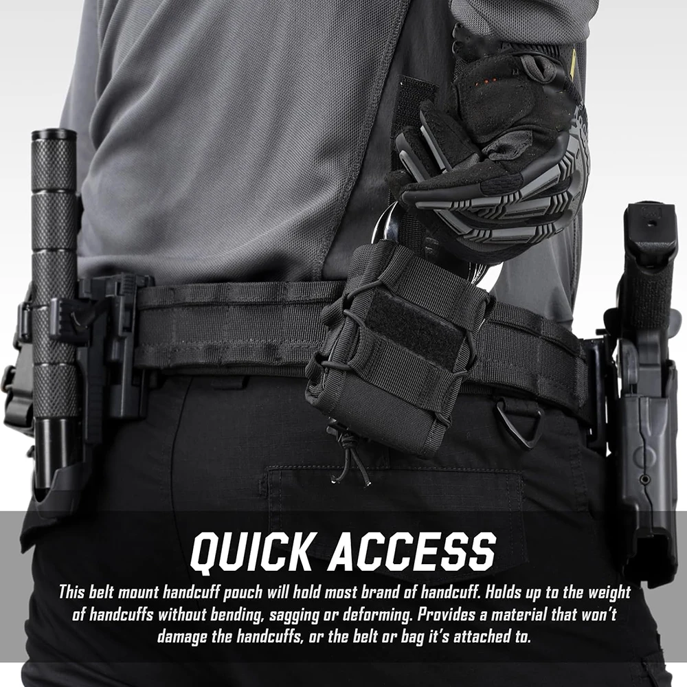 Handcuffs Holster Open Top Handcuff Pouch Shackles Holster Molle Handcuff Case Small Pockets Cuff Pouch for Duty Belt 6