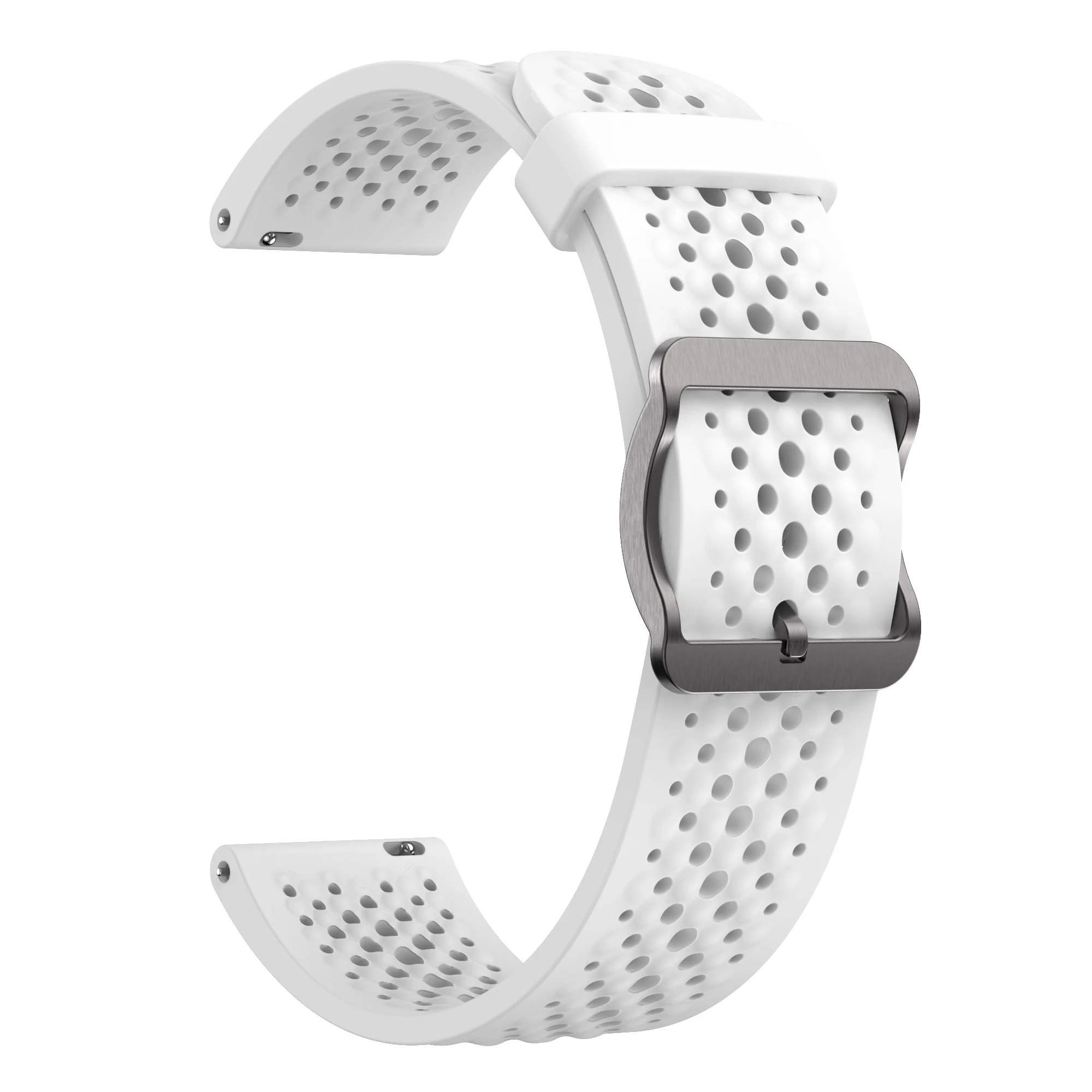Breathable Silicone Sport Wristband, 22mm Strap