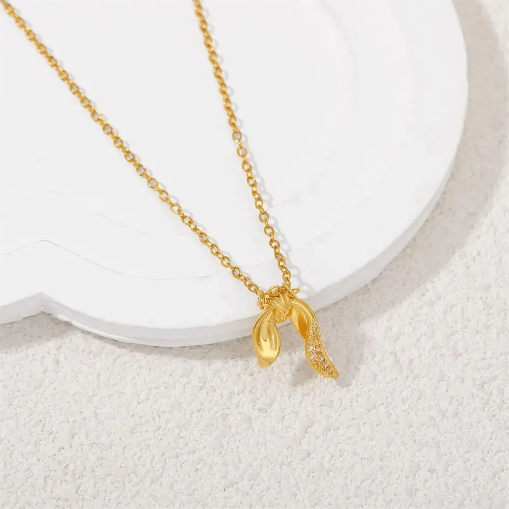 18K Gold Plated Sexy Collarbone Chain Bowknot Necklace for Women Exquisite Compact Bow Short Choker Birthday Gift Trend Jewelry