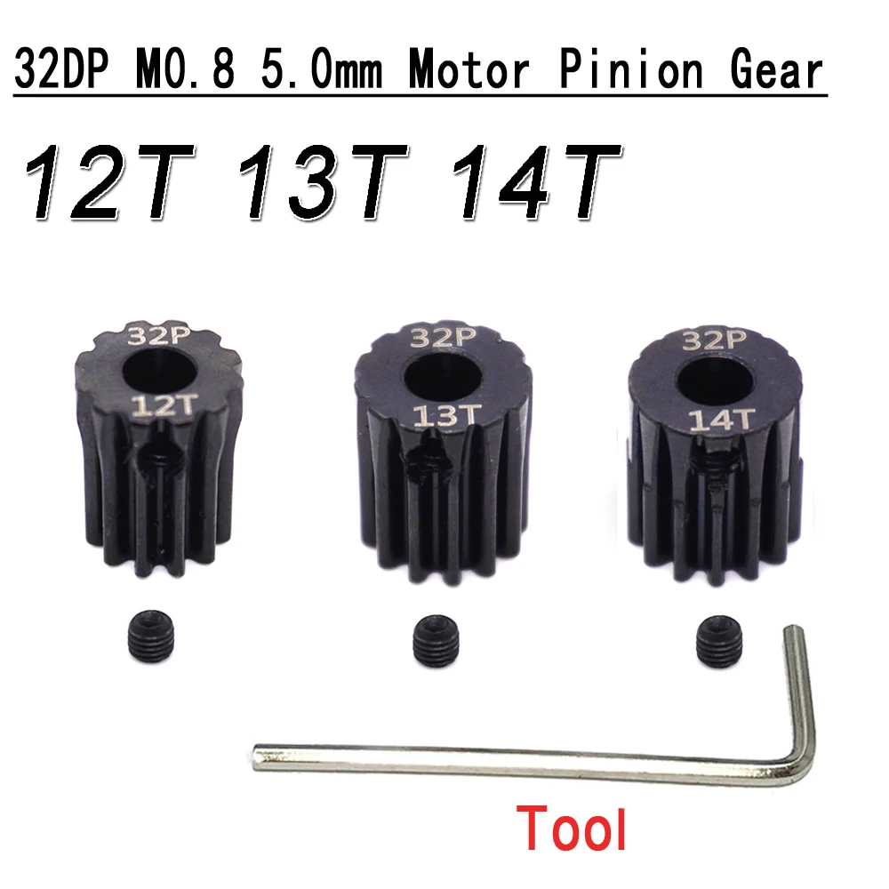 3PCS 32DP M 0,8 3,175mm/5,0mm & M1 5,0mm Ritzel Motor Stahl/Metall Getriebe 11T-34T für 1/10 1/8 RC Auto Buggy Monster Truck Modell Teil – Detail 25