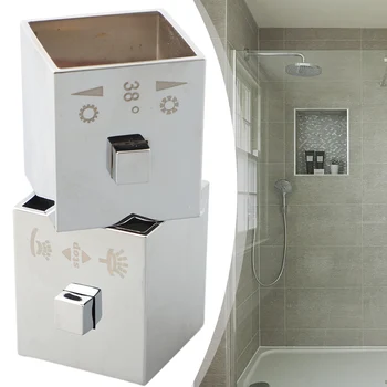 1 คู่สแควร์ลูกบิดจับอุณหภูมิควบคุม Handle KNOB Chrome Thermostatic Handle แกนเส้นผ่านศูนย์กลาง 7.5 ซม 2