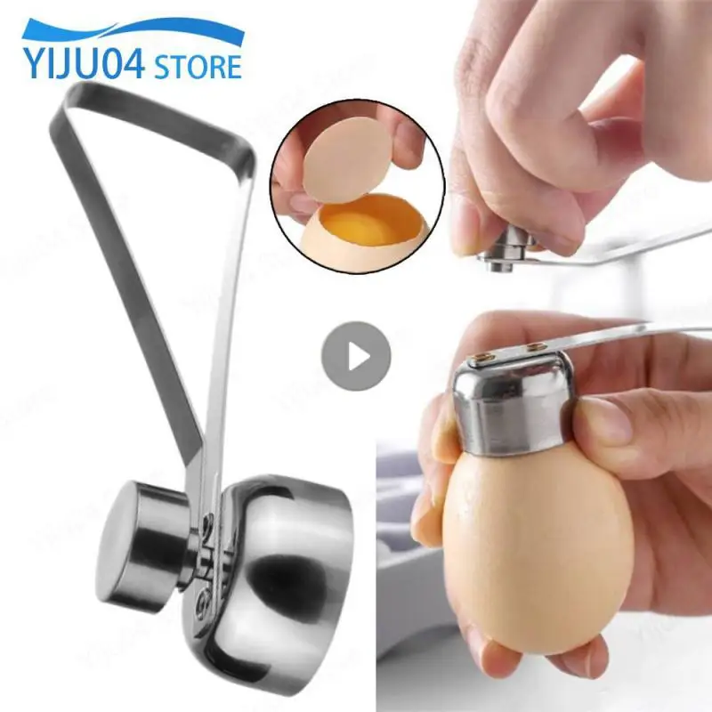 Creative Egg Shell Opener Raw Egg Boiled Topper Cutter Kitchen Tool Stainless Steel Shell Opener Spring 1PCS egg shell opener,egg opener