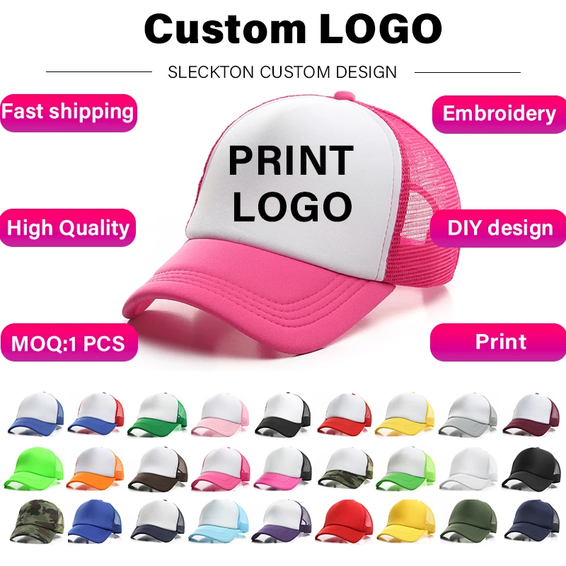 Baseball Cap SLECKTON Embroidery Baseball Cap for Women and Men DIY Print Mens Mesh Cap Fashion Summer Sun Hat Unisex