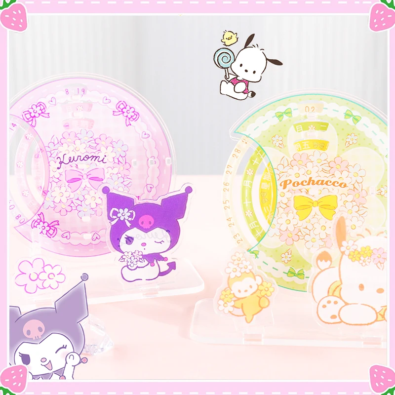 

Sanrioed Rotational Perpetual Calendar Ornaments Kawaii Cartoon Decoration Kuromi Pochacco Cinnamoroll Cute Girls Kids Gift