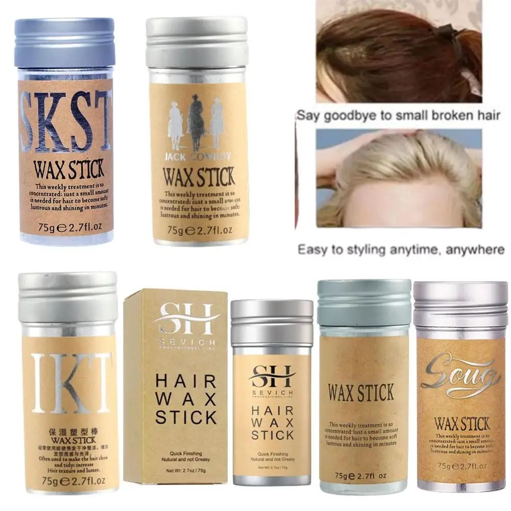 75G Strong Hold Hair Wax Stick Per Lo Styling Dei Capelli Parrucca Nodi Healer Gel Stick Sottile Baby Hair Perfect Line