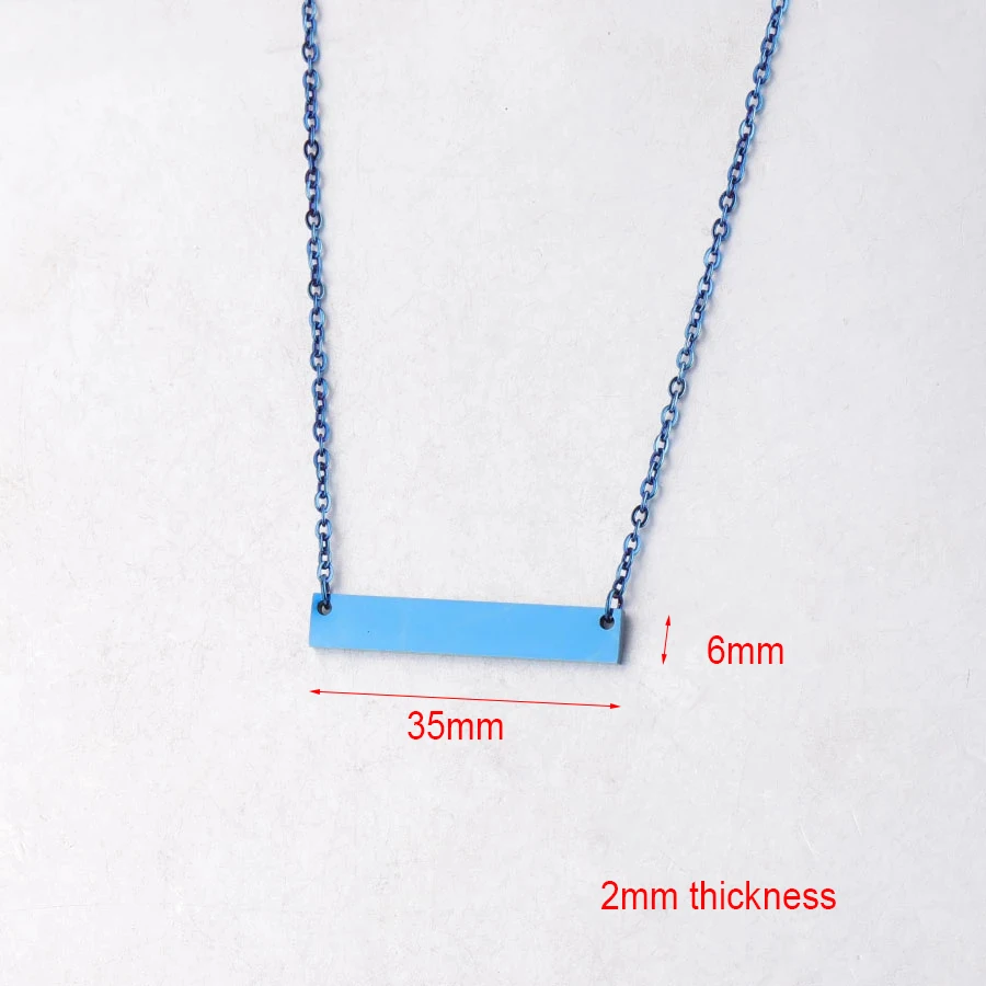Fnixtar 20pcs 16/18/20in Mirror Polish Stainless Steel Blank Bar Pendant Necklace Custom Engrave Name Logo Necklace For Womens