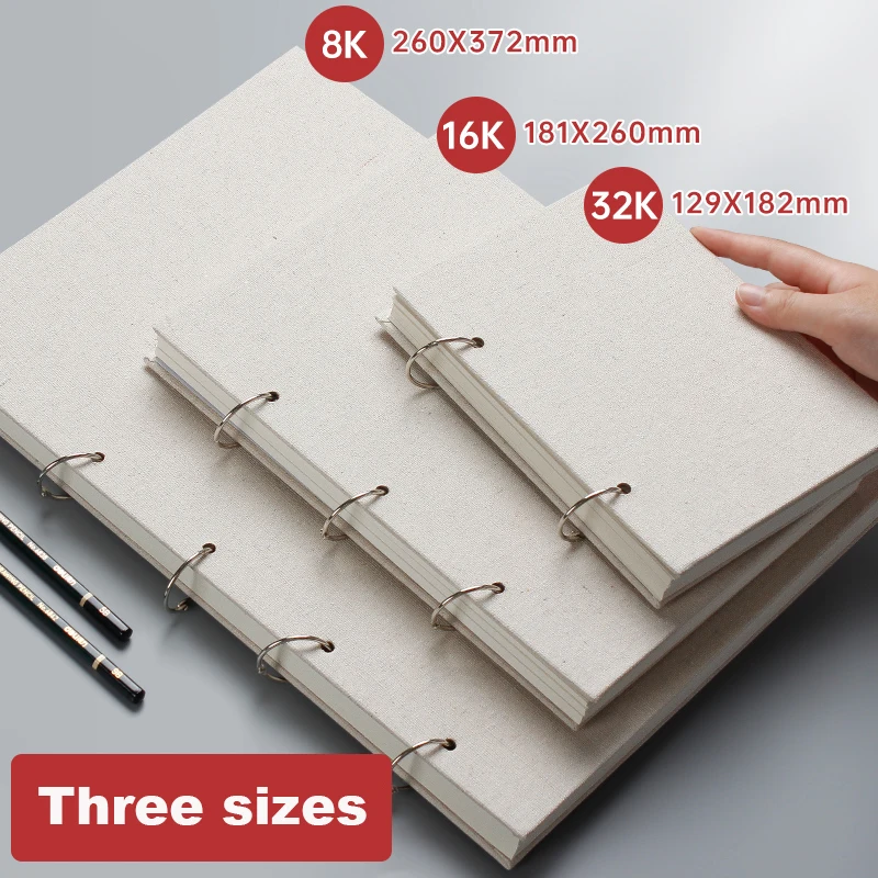 160GSM Thick Sketchbook 60 Sheets Loose-Leaf Painting Art Book Detachable  Watercolor No Bleeding Drawing Supplies Stationery