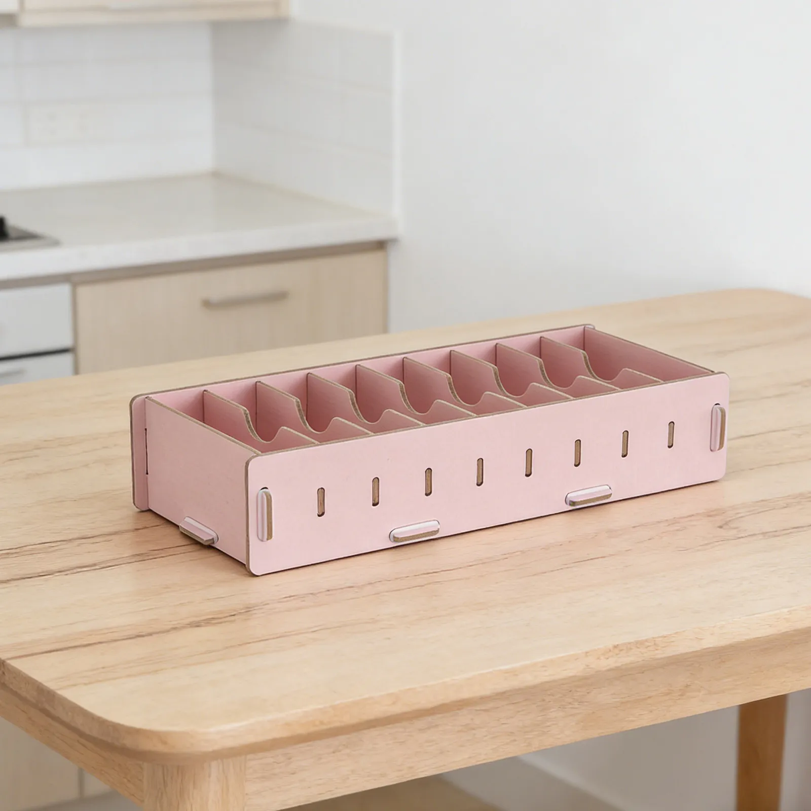 분리 가능한 칸막이가 있는 나무 명함 보관함, 명함, 플래시카드, 인덱스 카드, 사무실 책상용 데스크탑 정리함