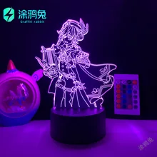 

LED Light Atmosphere Bedside Night Lamps Kids Gift Genshin Impact Night Light 3D Illusion Lamp Hot Game Light for Bedroom Decor