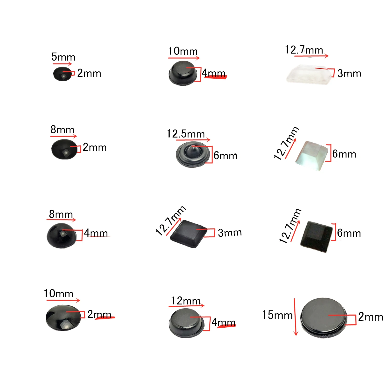 18-100Pcs 부드러운 실리콘 고무 안티 슬립 범퍼 피트 패드 댐퍼 버퍼 캐비닛 범퍼 실리콘 가구 패드 서랍 도어 패드