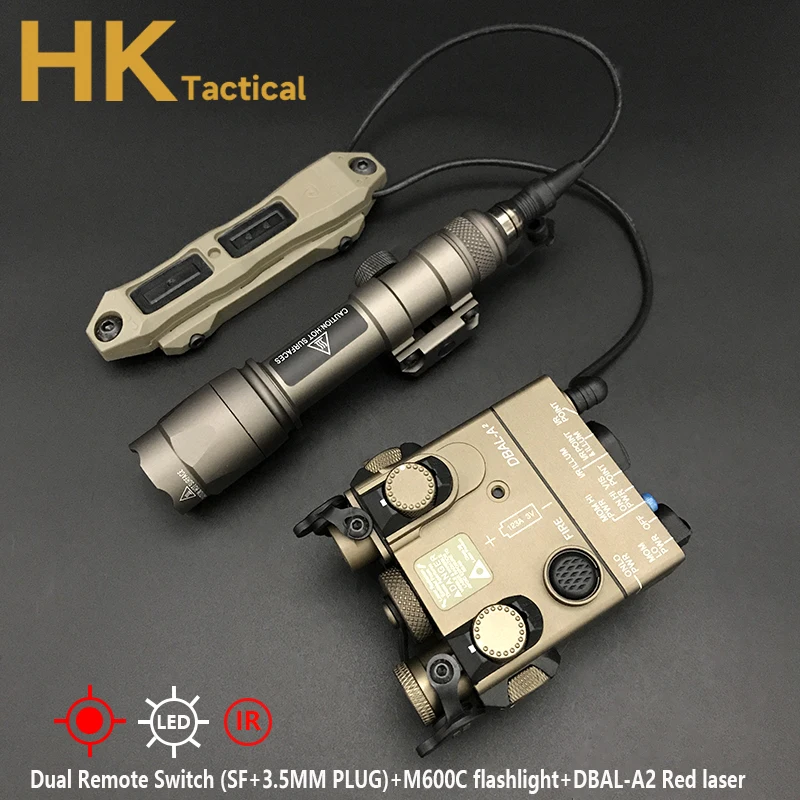 Tacital Airsoft M600C Flashlight Hunting Weapon Light with Sotac DBAL-A2 IR Lighting Red Green Laser LED White Light Laser Sight