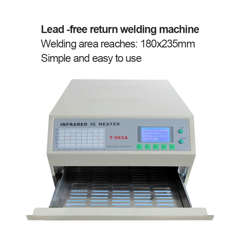 

T-962 BGA SMD SMT Rework Solder Station Infrared LED IC Heater With Smoke Channel Desktop Infrared Reflow Soldering Machine