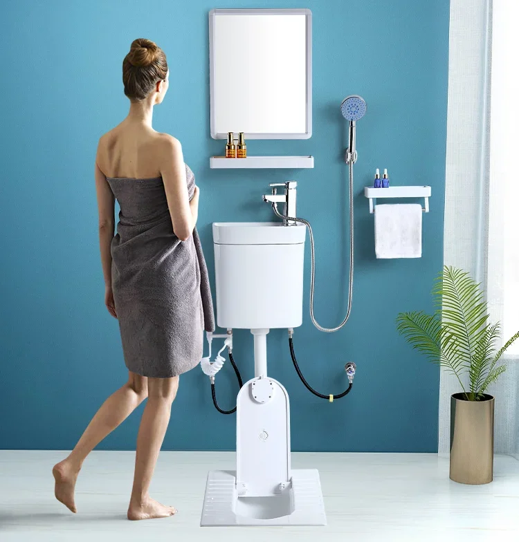 Hotel Shower Room Save Space Public Toilet Squatting Pan With Cover squatting pan toilet 2