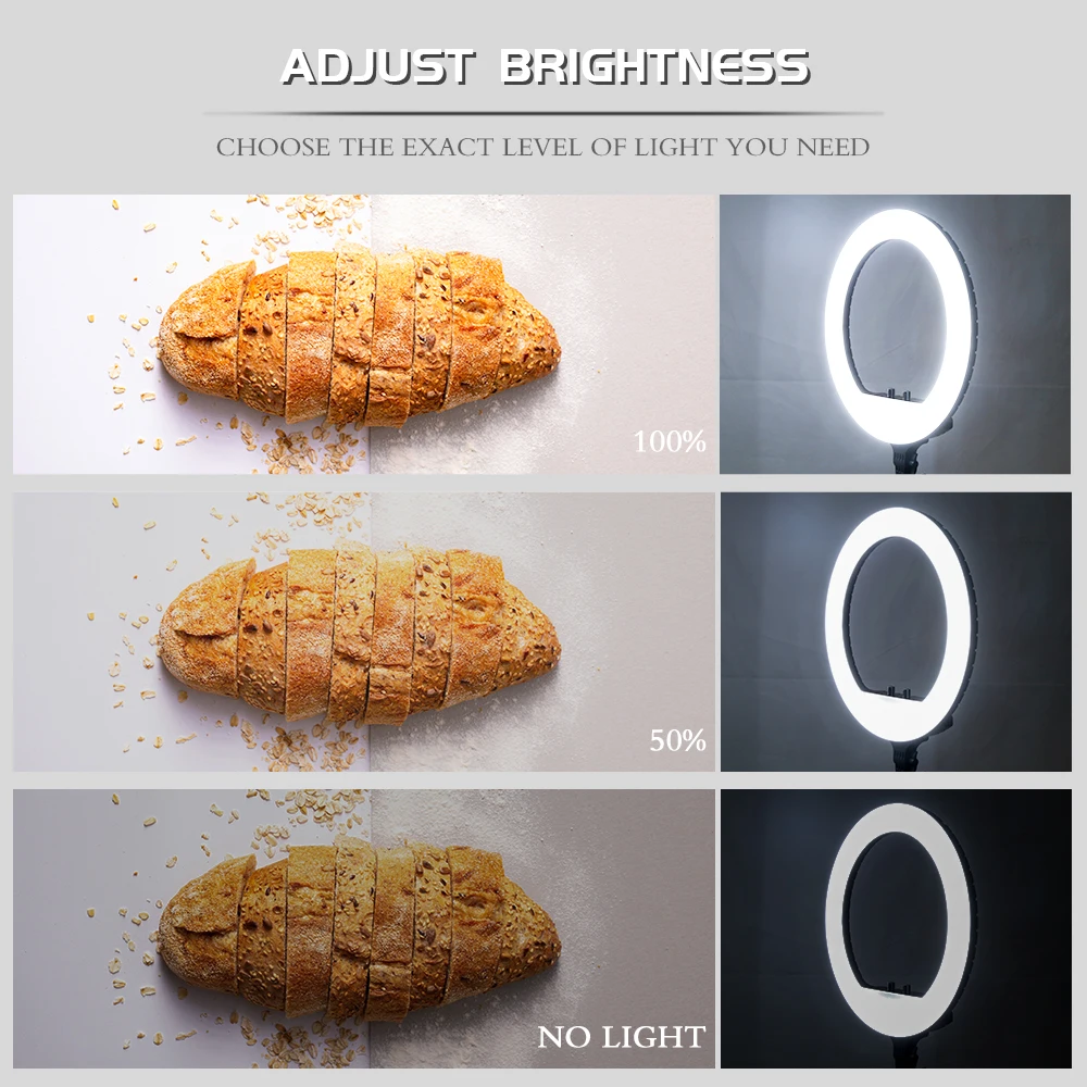 Luz Led para Selfie Lâmpada de Vídeo com Tripé Suporte para Telefone Clipe para Youtube Iluminação ao Vivo Fotografia Estúdio sh 18-anel de - Image 3
