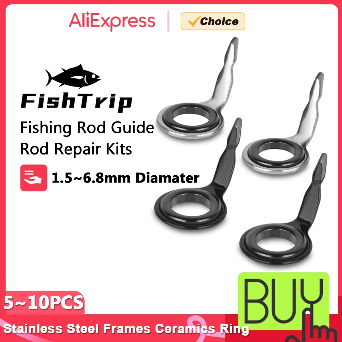 Kit réparation anneaux micro guides single foot 5-10 pièces light spinning casting fly rod - FishTrip