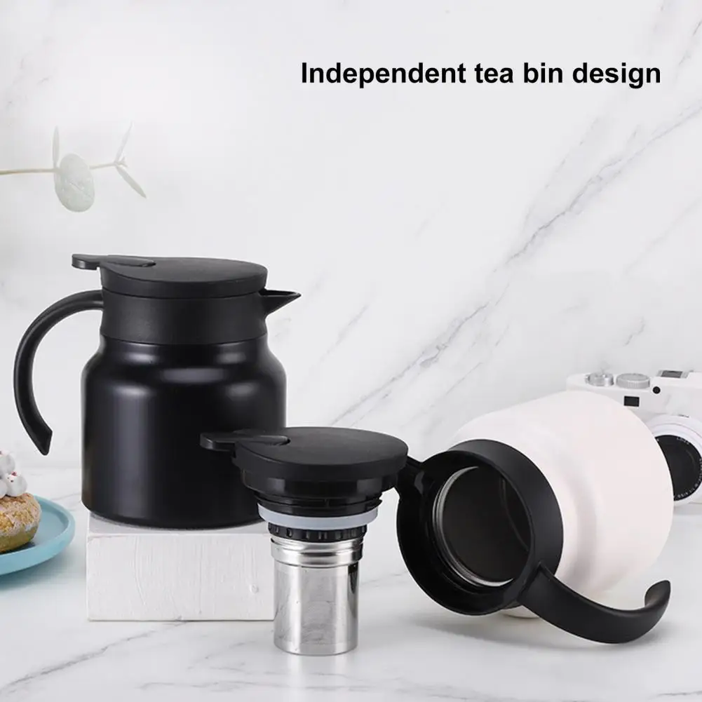 New Thermal Coffee Carafe 1000ML Large Capacity Insulated Water Pitcher 316 Stainless  Steel Tea Pot with Detachable Tea Strainer - AliExpress
