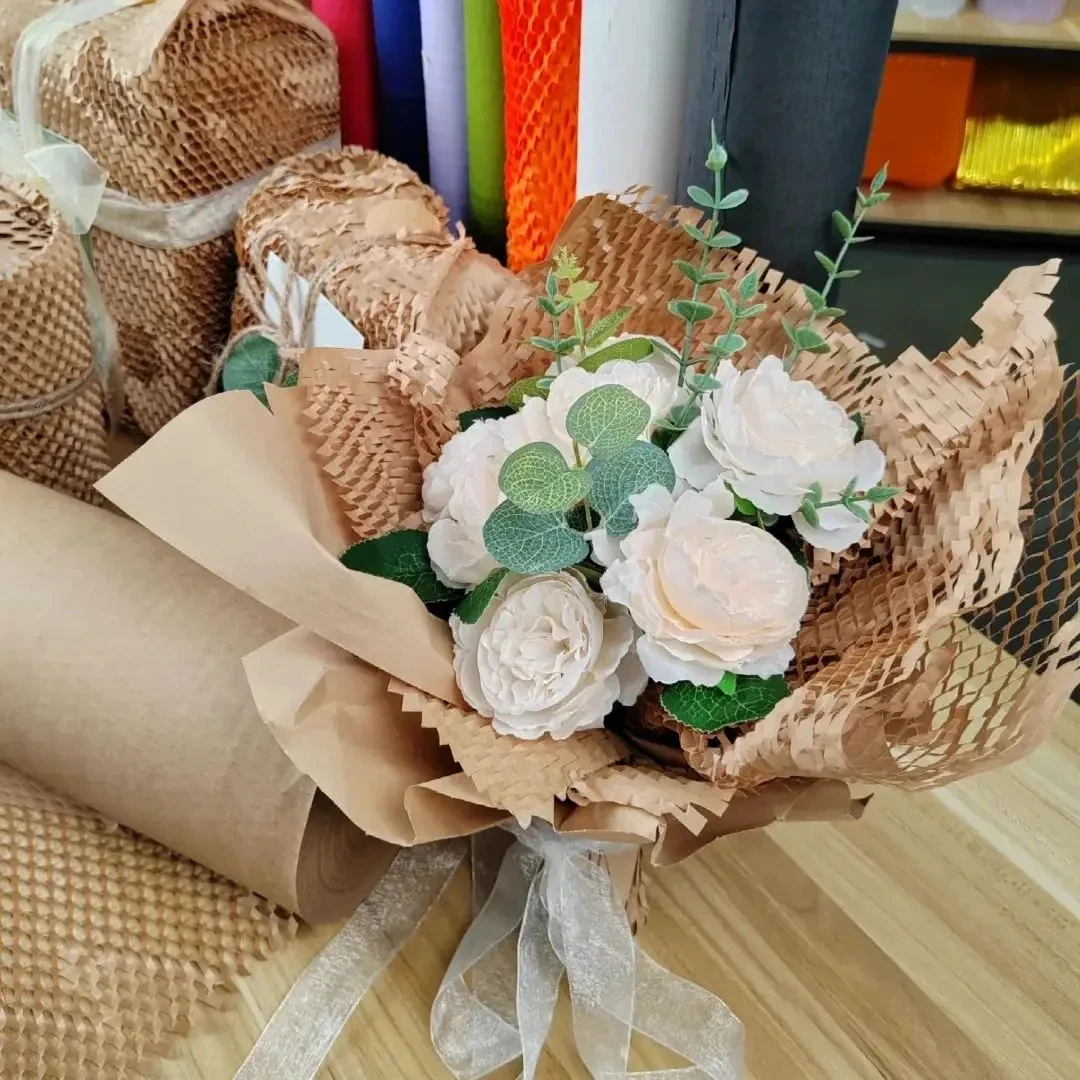 50cm 충격 방지 갈색 허니콤 쿠션 랩 보호재 (배송, 이사, 꽃다발, 유리병 포장용)