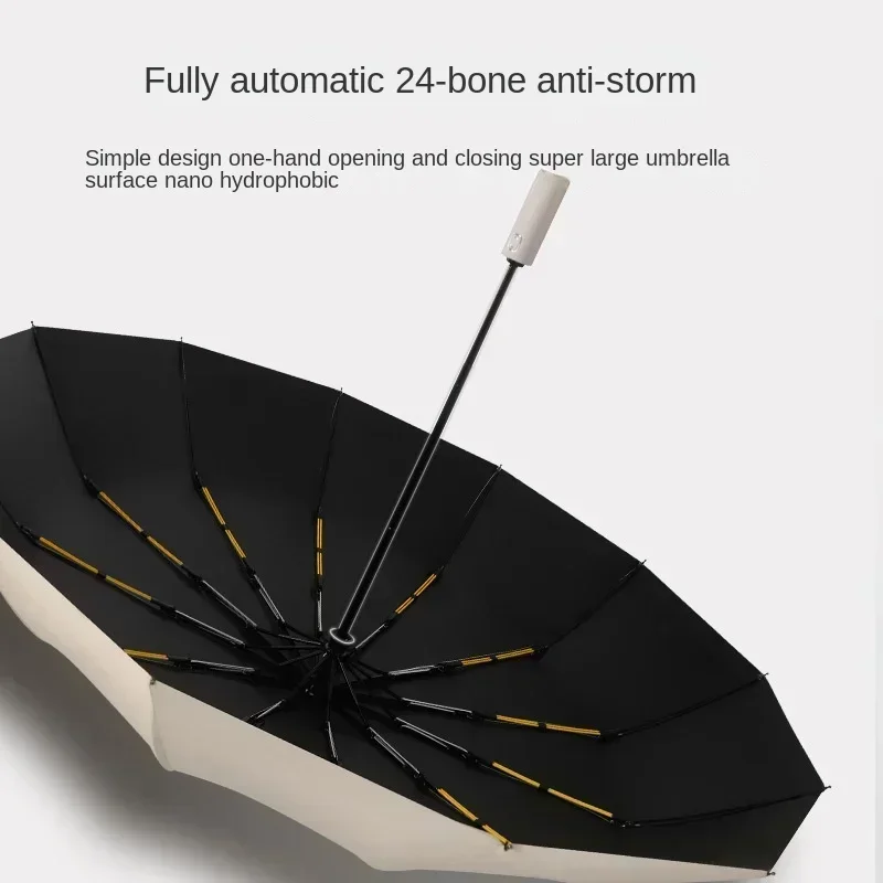 Windproof Strong Automatic Folding Umbrella Reinforced Fiberglass Ribs, UV 50+ Sun & Rain Protection Umbrellas for Men Women