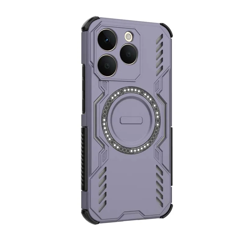 Magnetic Shockproof Armor Phone Case - Anti-Knock Full Back Cover with MagSafe Compatibility
